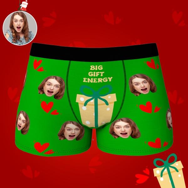 Custom Face Christmas Boxer Funny Big Gift Energy Underwear