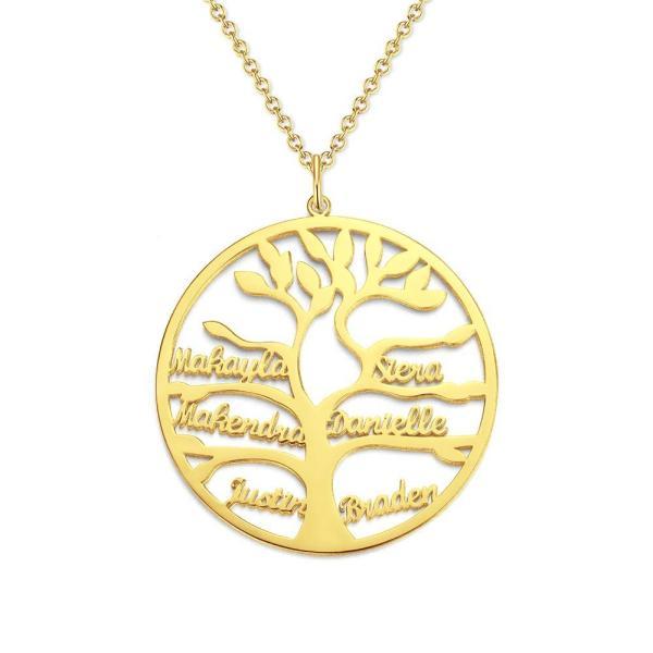 Tree of Life Necklace Custom 1-9 Names Family Tree Pendant Necklace
