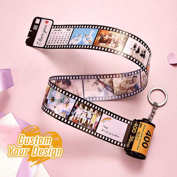 Personalized Camera Roll Keychain Custom Date and Text Photo Keychain