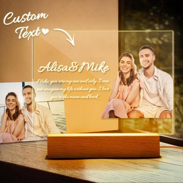 Personalized Acrylic Plaque Night Lamp Custom Photo Night Light