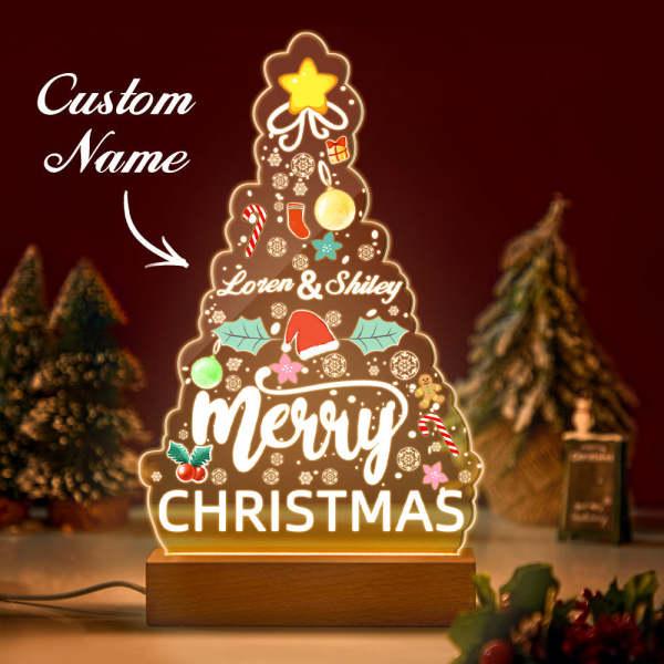 Personalized Name Night Light Christmas Bedside Lamp