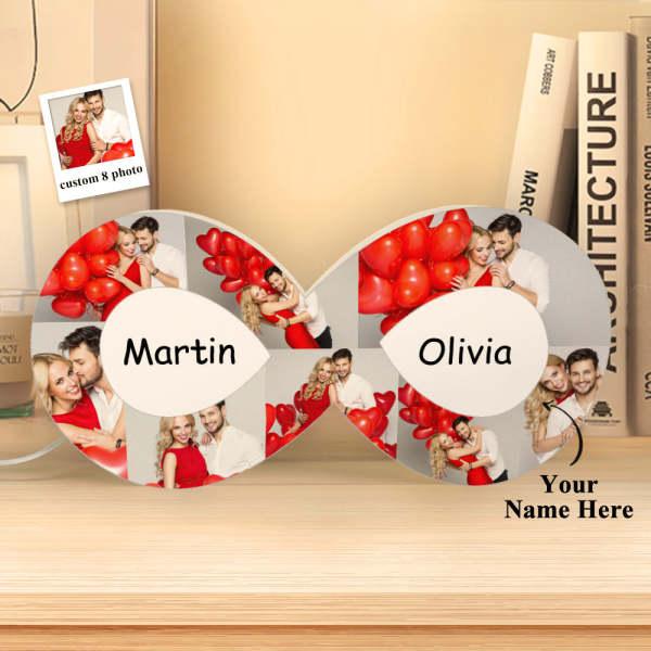 Personalised Collage Photo Lamp Infinity Night Light Romantic Valentine's Day Gift