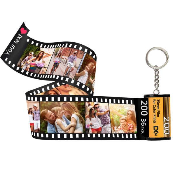 Personalized Text Camera Mini Album Film Roll Keychain