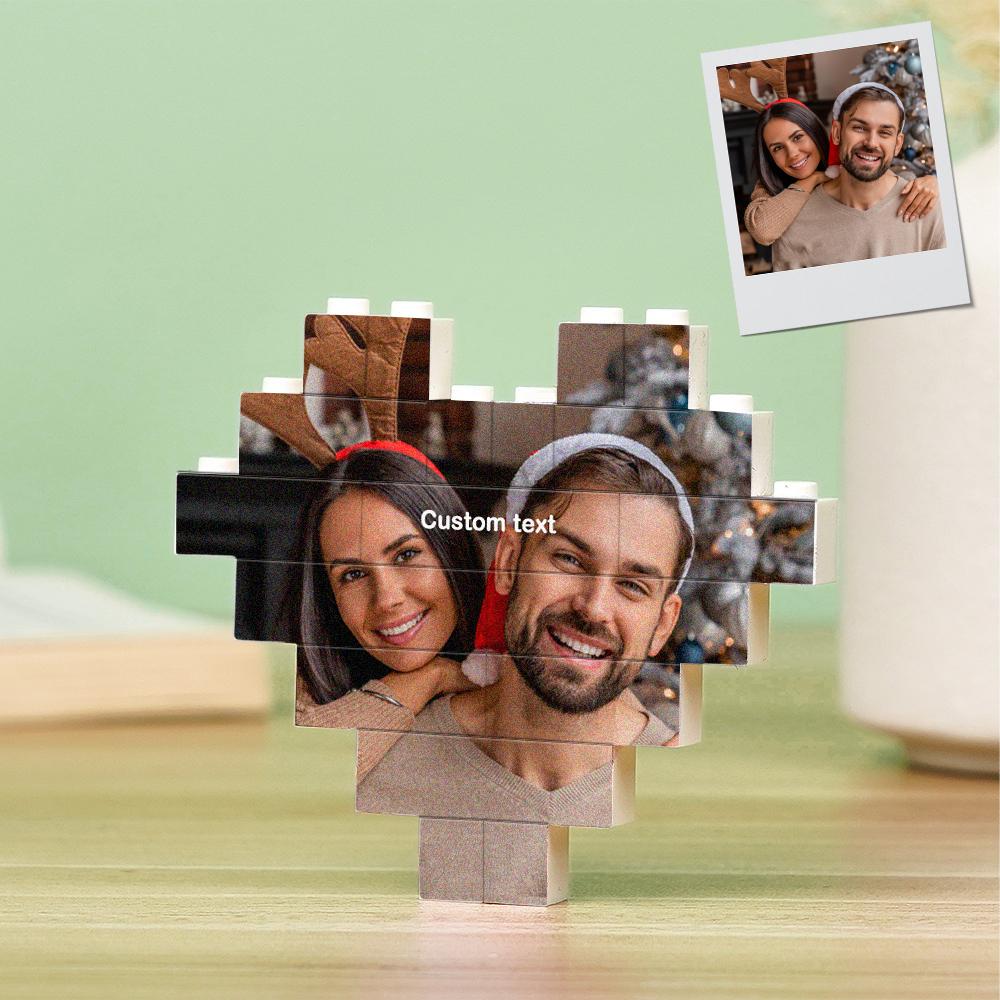 Personalised Heart Shaped Brick Puzzles Custom Photo Building Block