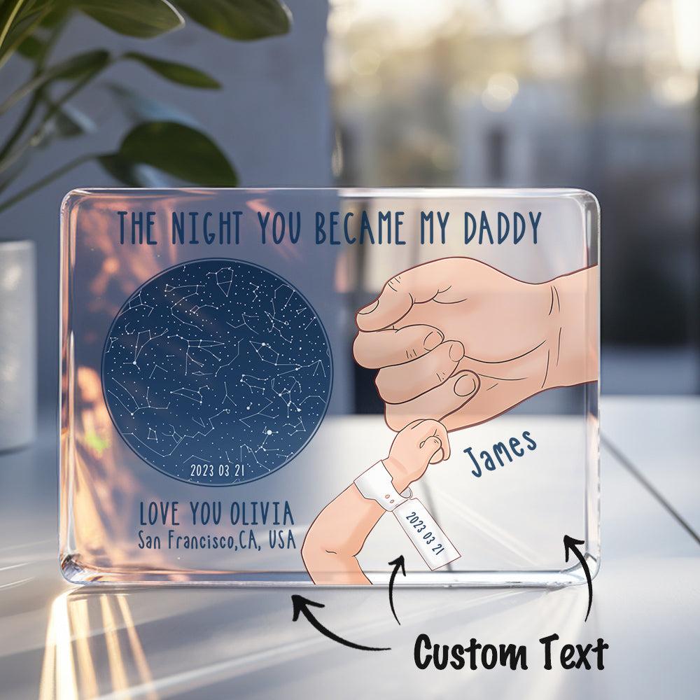Custom Star Map Night Light Personalized Name The Night You Became My Daddy For Fayher¡®s Day Gifts