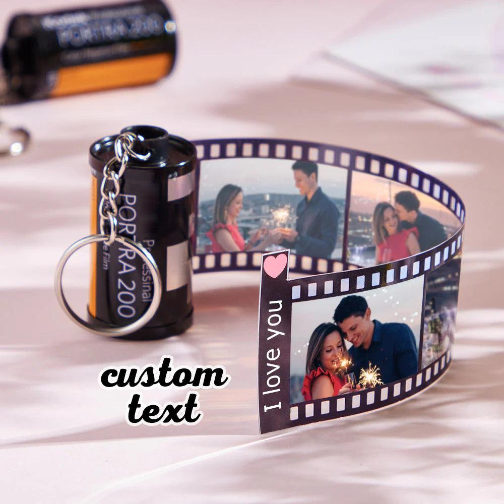 Anniversary Gifts Custom Text For The Film Roll Keychain Personalized Picture Camera Roll Keychain with Reel Album Customized