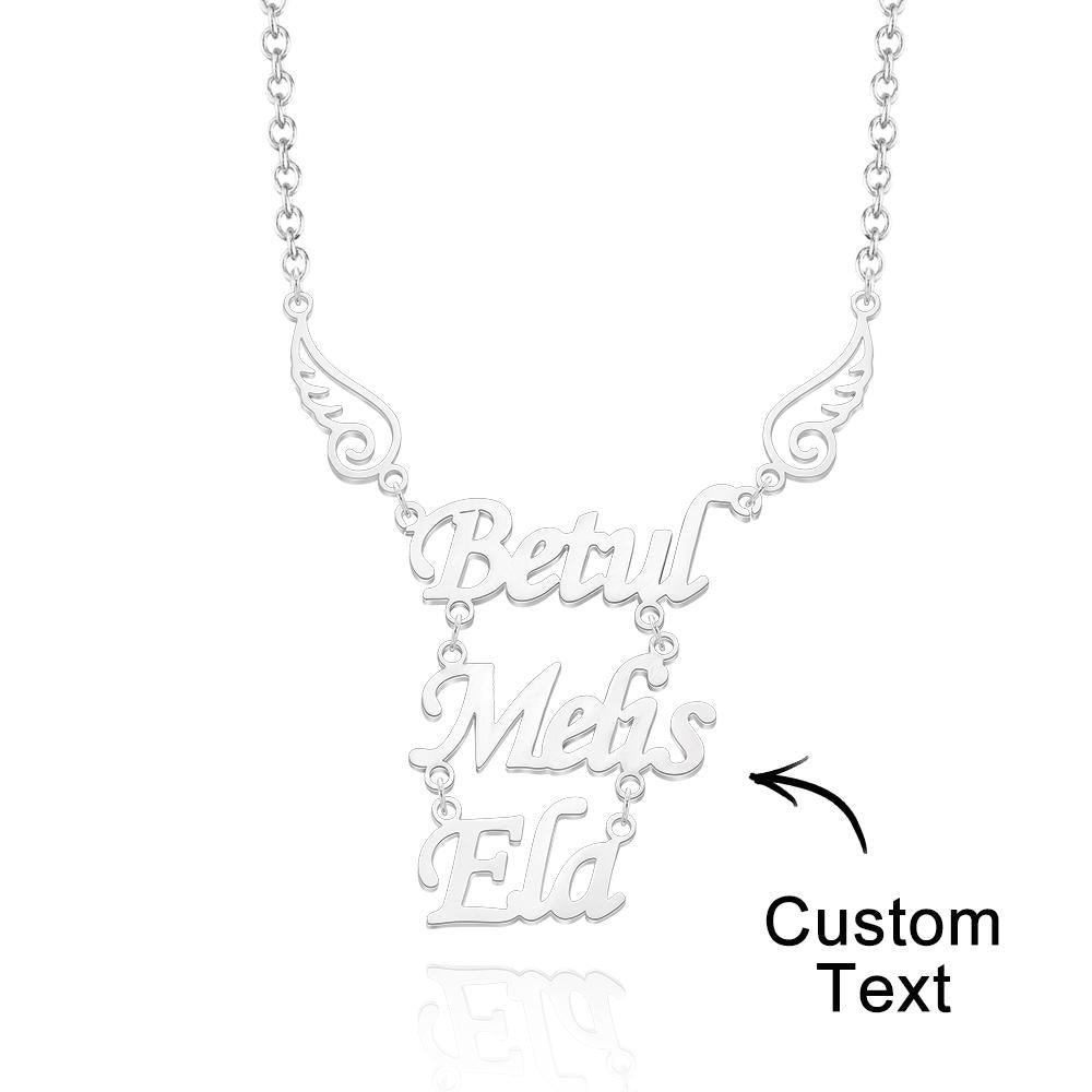Custom Name Necklace Angel Wings Pendant Necklace Birthday Gift for Women