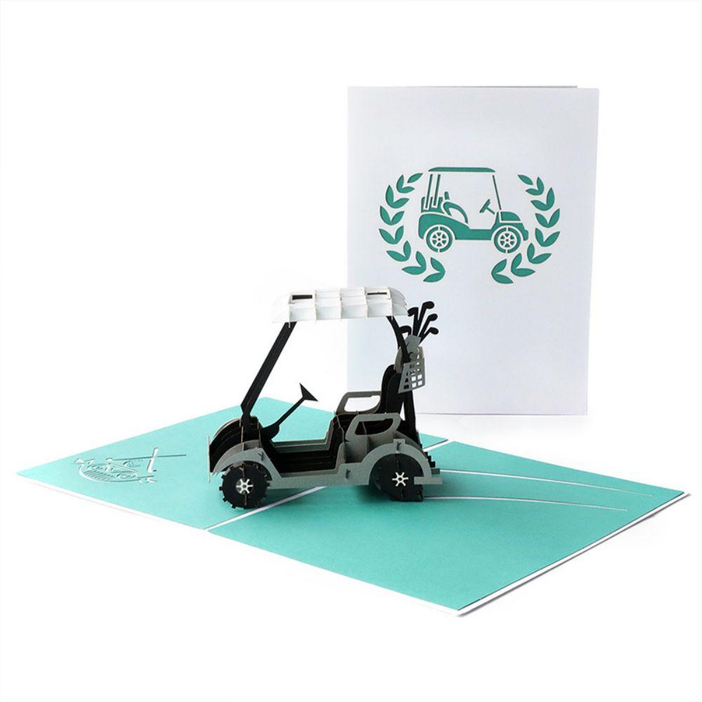Father's Day 3D Pop Up Card Golf Cart Greeting Card for Dad