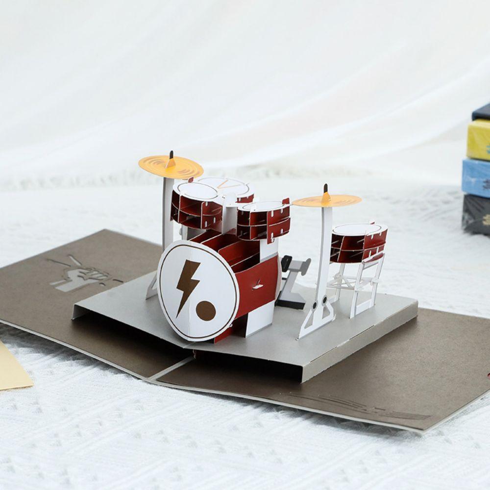 Father's Day 3D Pop Up Card Drum Kit Greeting Card for Dad