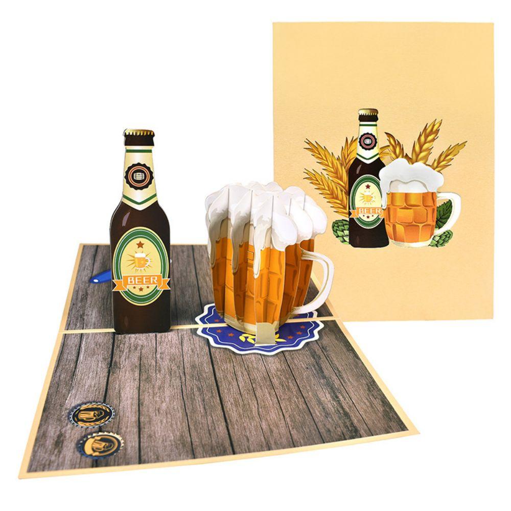 Father's Day 3D Pop Up Card Beer Greeting Card for Dad