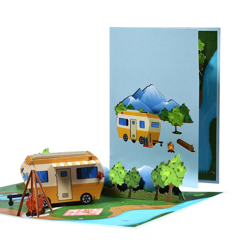 RV Travel 3D Pop Up Greeting Card for Travel Lover