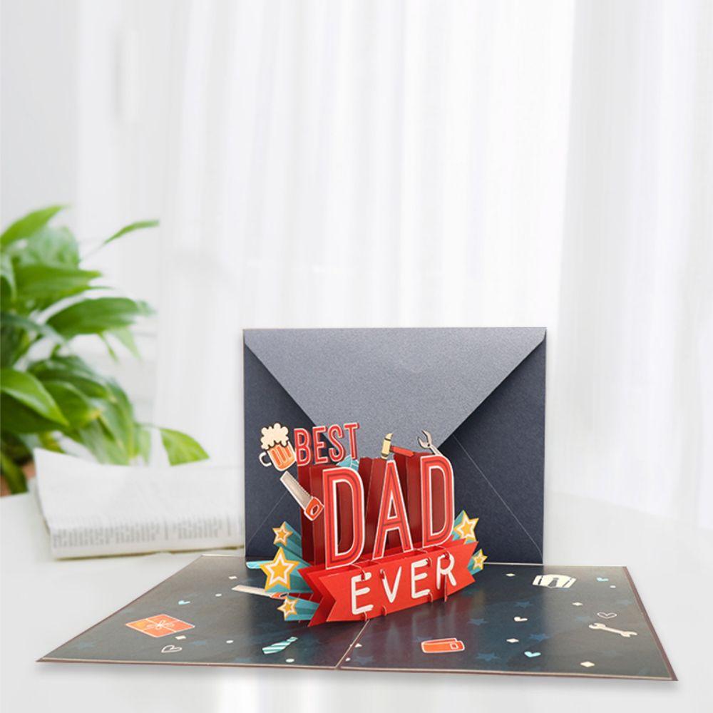 Father's Day 3D Pop Up Card Best Dad Ever Greeting Card for Dad