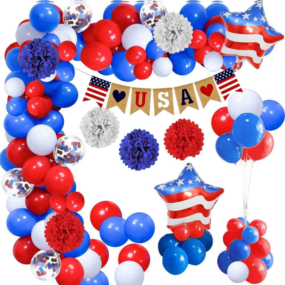 4th of July Balloons Kits Patriotic Independence Day Balloons Party Supplies