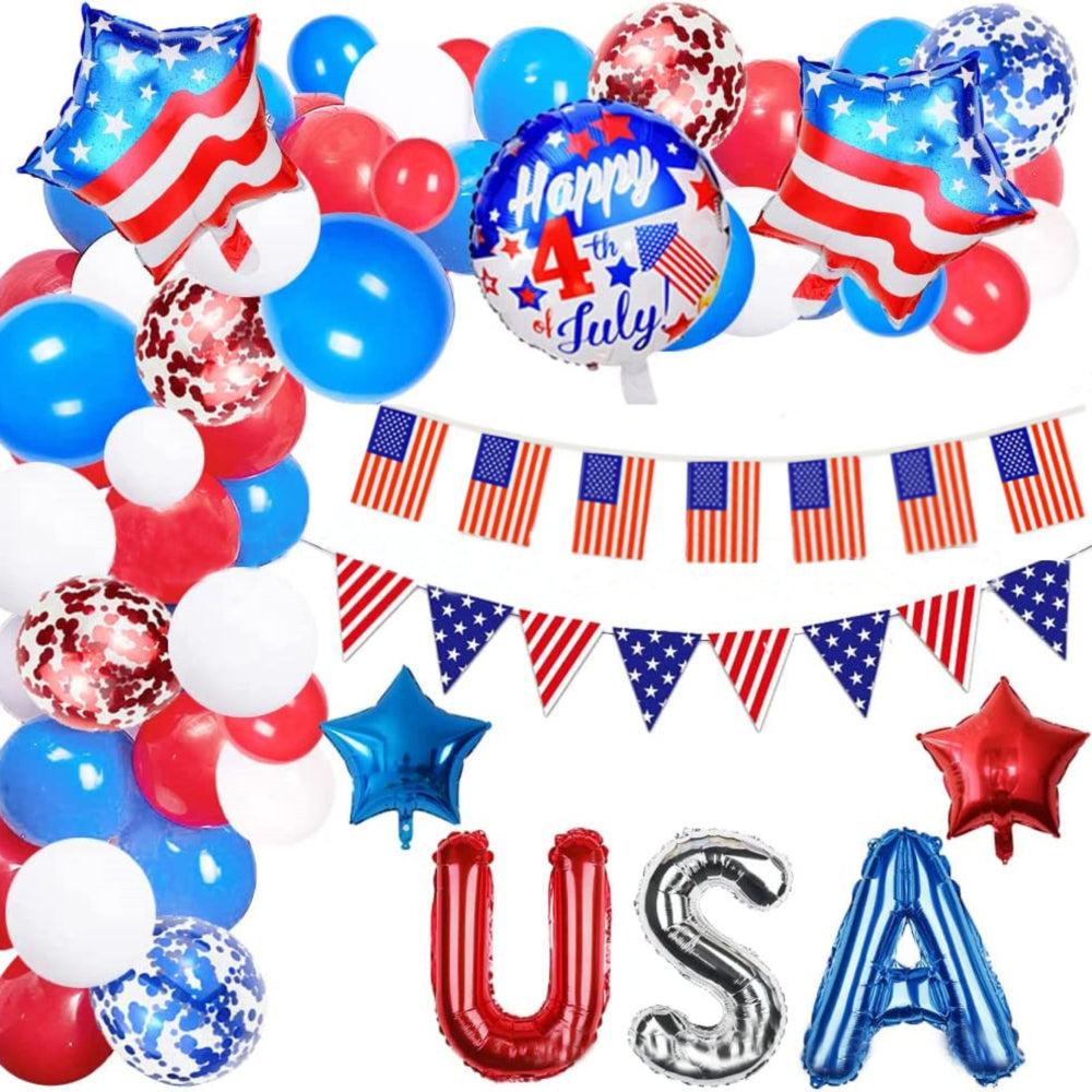 4th of July USA Foil Balloons Kits Patriotic Independence Day Balloons Party Supplies