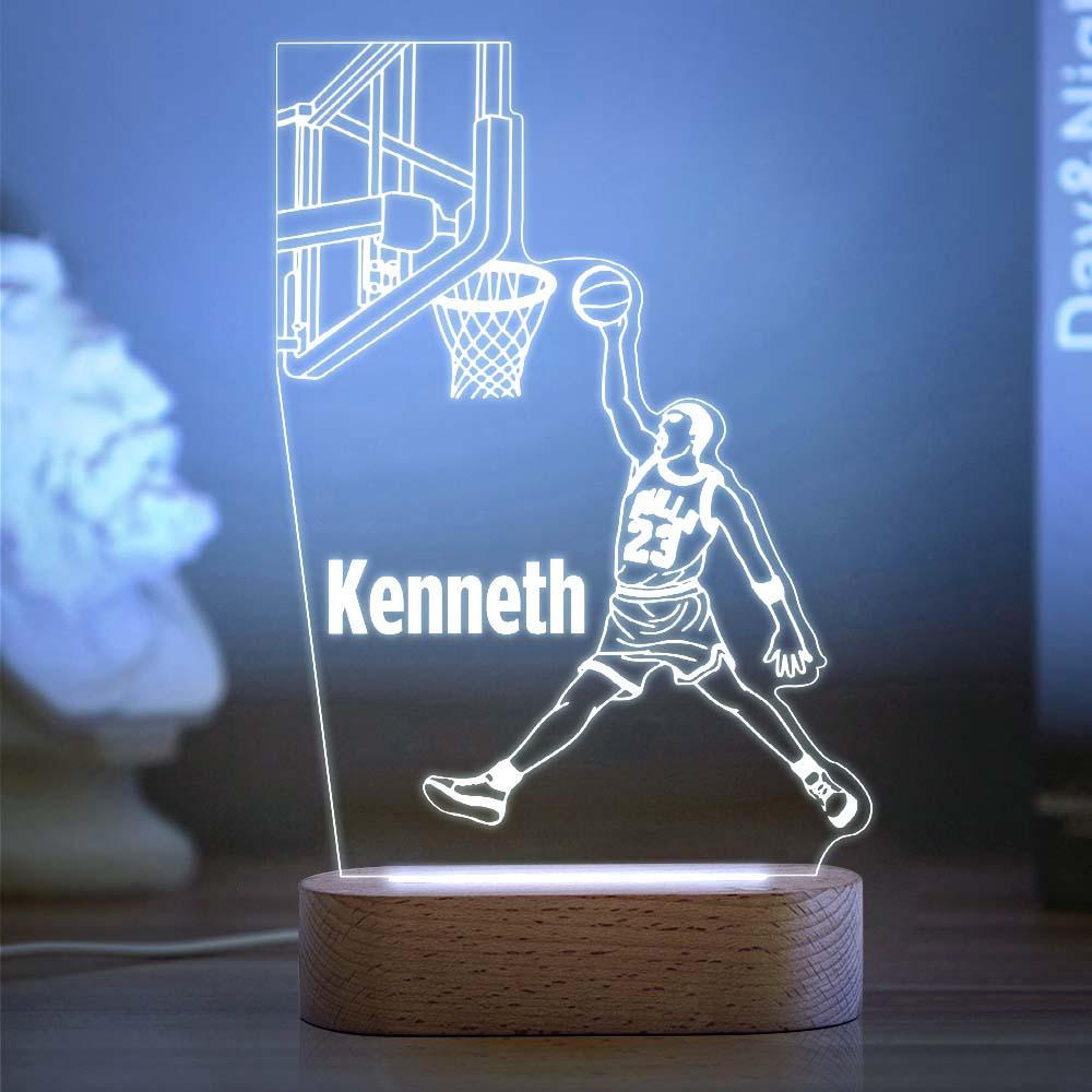 Custom Name Night Light Acrylic Personalized Lamp BASKETBALL Desk Lamp Gift for Boys or Adult