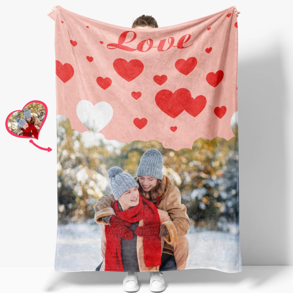 Custom Love Couple Blanket Personalized Valentine's Day Blanket