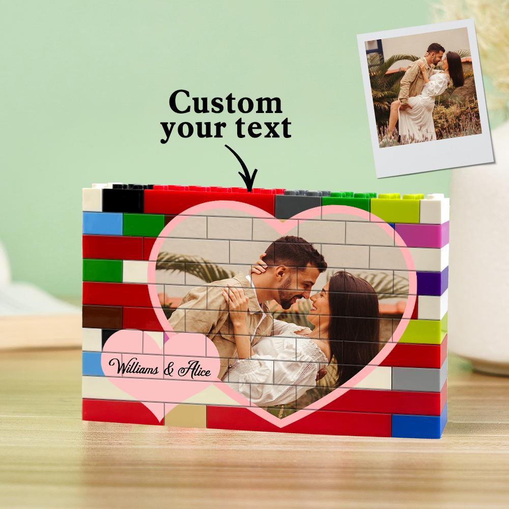 Personalized Heart Photo Block Puzzle Colors Building Brick